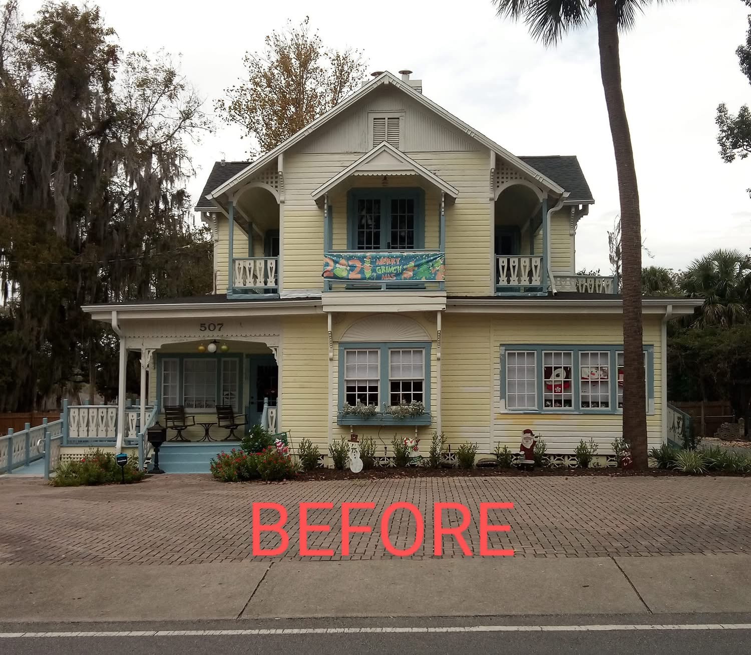 Two-story exterior before painting by Shields Painting